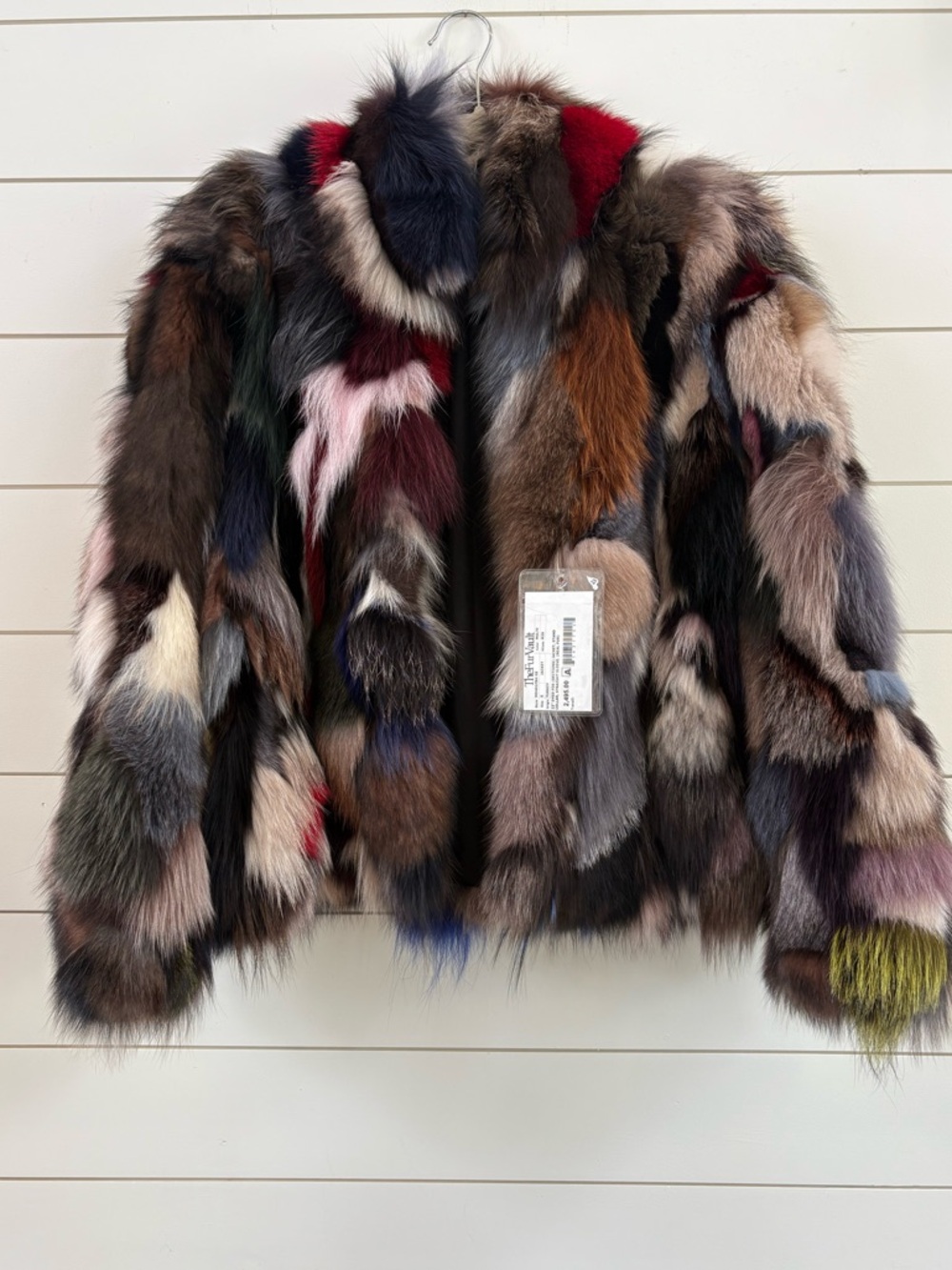 Dyed Multicolored Real Fox Fur- Women's Luxury Statement Coat